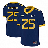 West Virginia Mountaineers 25 Justin Crawford Navy College Football Jersey Dzhi,baseball caps,new era cap wholesale,wholesale hats